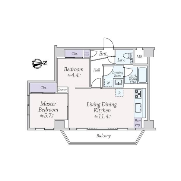 ラ・アトレ御苑内藤町グランガーデン 間取図