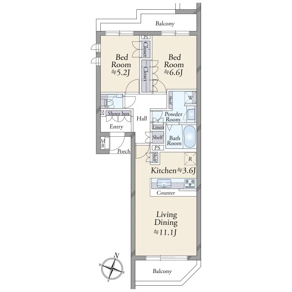 Ｄ’グランセ世田谷砧 間取図