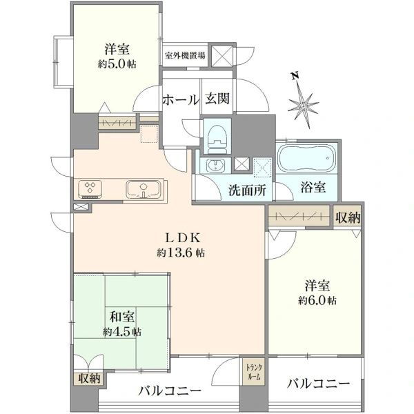 レガリアシティ船橋ガーデンコート 間取図