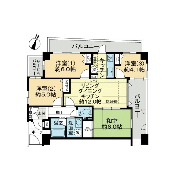 ワコーレアーバンヴュー熊内 間取図