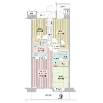 専有３ＬＤＫ、７２．８５平米、エレベーター停止階