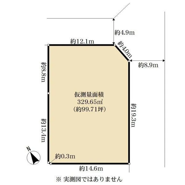横浜市青葉区美しが丘３丁目 北東側からの現地
