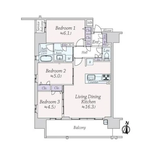 プレサンスロジェ天王寺真田山 間取図