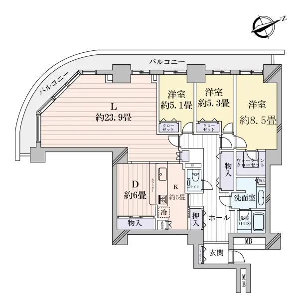 RICウエストコート3番街1番館 間取図