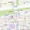 RICウエストコート3番街1番館 エントランスから「アイランド北口」駅まで歩道橋で繋がった便利な立地です