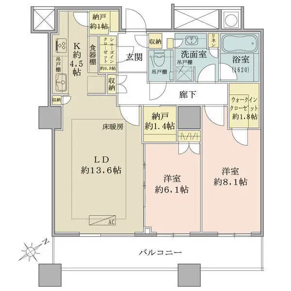 ザ・パークハウス西新宿タワー６０ 間取図