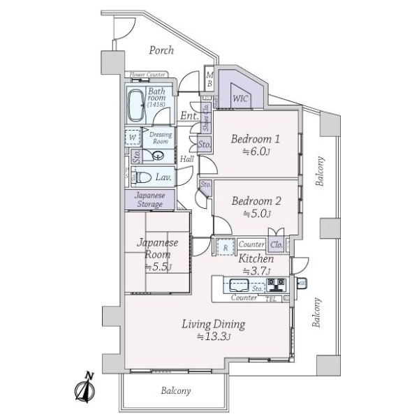 戸塚パーク・ホームズ　ヒルサイドレジデンス 間取図