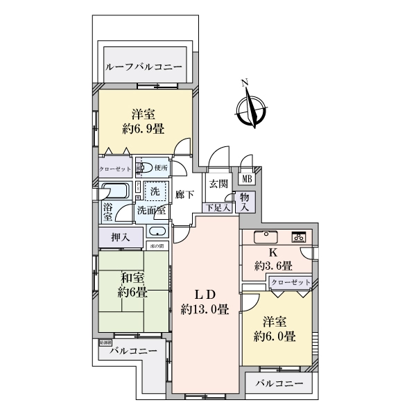 明石人丸町パーク・ホームズ 間取図