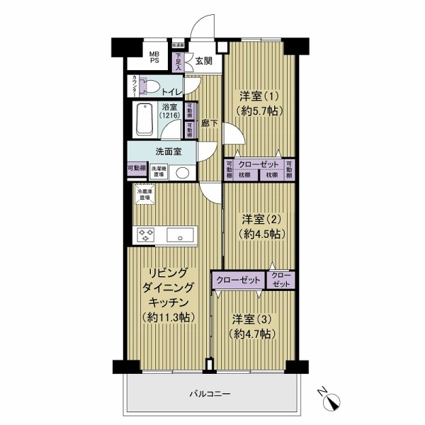 扇サンハイツ 間取図