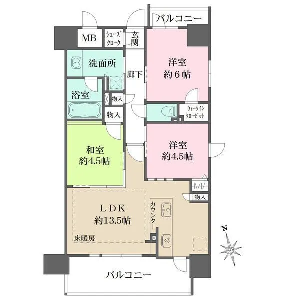 プレサンスロジェ上前津エグゼ 11階南東角住戸につき陽当り＆通風良好。LDKと和室は襖を開放し、約18帖の広々空間として活用可能。