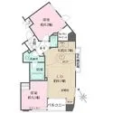 エルズ武蔵小杉 リビングダイニングに床暖房あり、カウンター式システムキッチン、洋室(約6.2帖)にWICあり