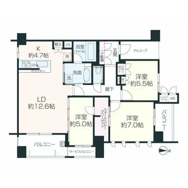 プレミスト亀の井ヒルズ 間取図