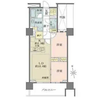 シューズインクローゼットや納戸が備わり収納豊富。LDと隣室は、合計15帖超の一体空間として活用可能。