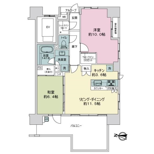 イトーピアエフィールさいたま新都心 間取図