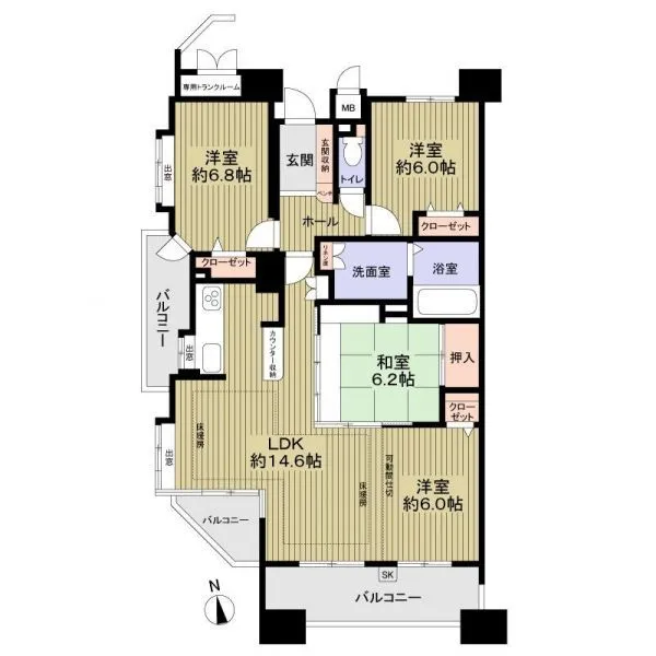 ライオンズシティ東白壁 間取図