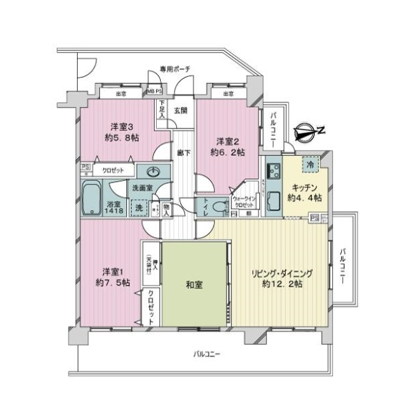 ライオンズマンション多摩中央公園 間取図