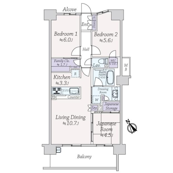 ラヴィアンコート川口南鳩ヶ谷 間取図