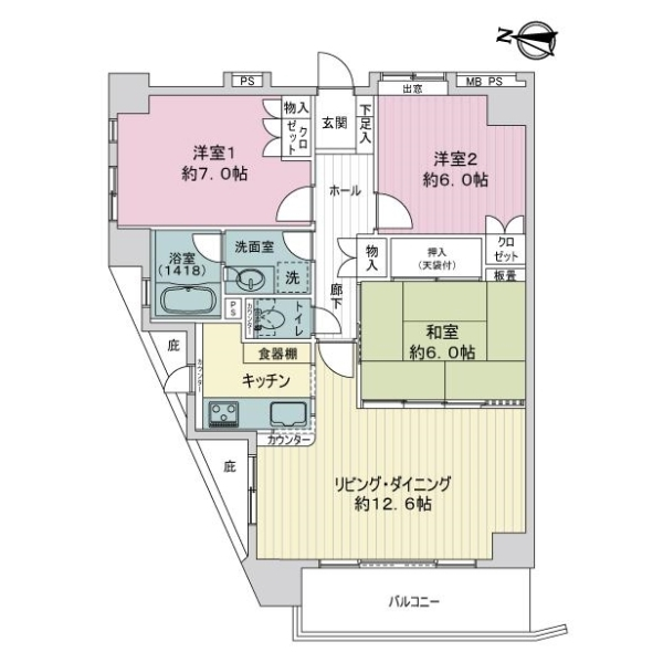 クリオ王子神谷参番館 間取図