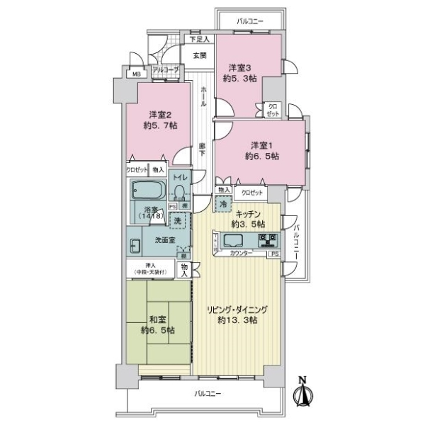 サンパーク高岳駅前 間取図