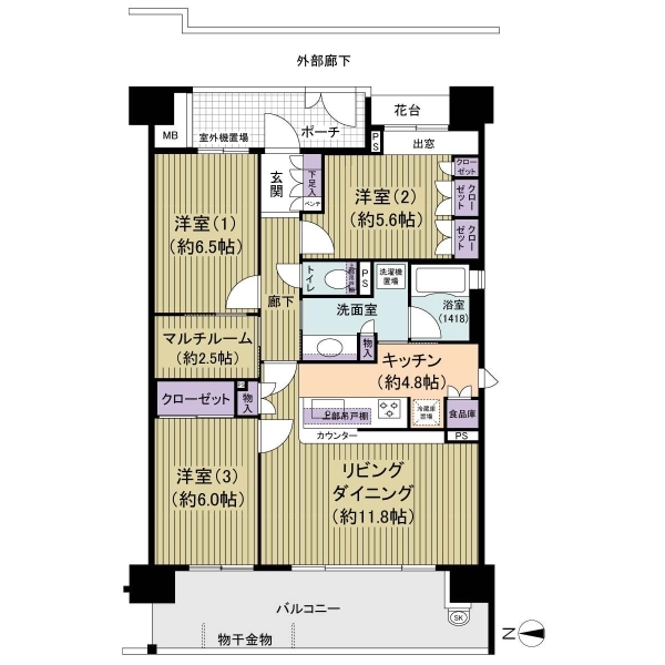 コスモ・ザ・パークス船橋 間取図