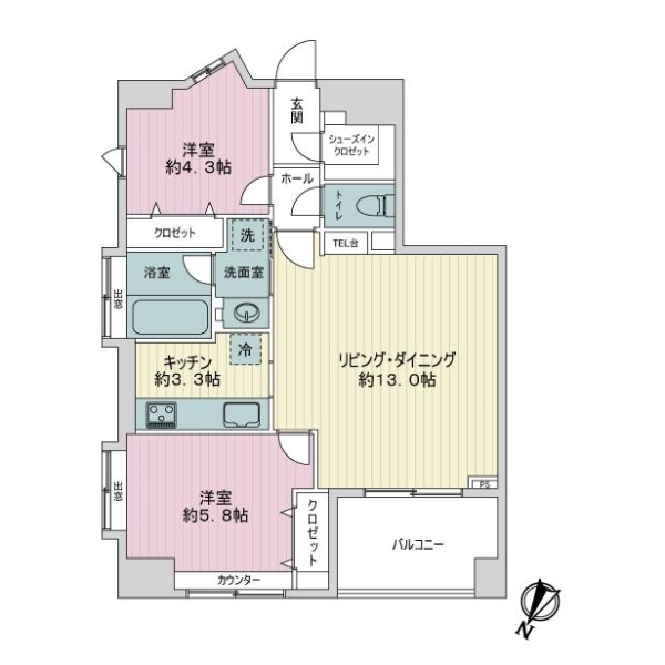 サングレイス関内 間取図