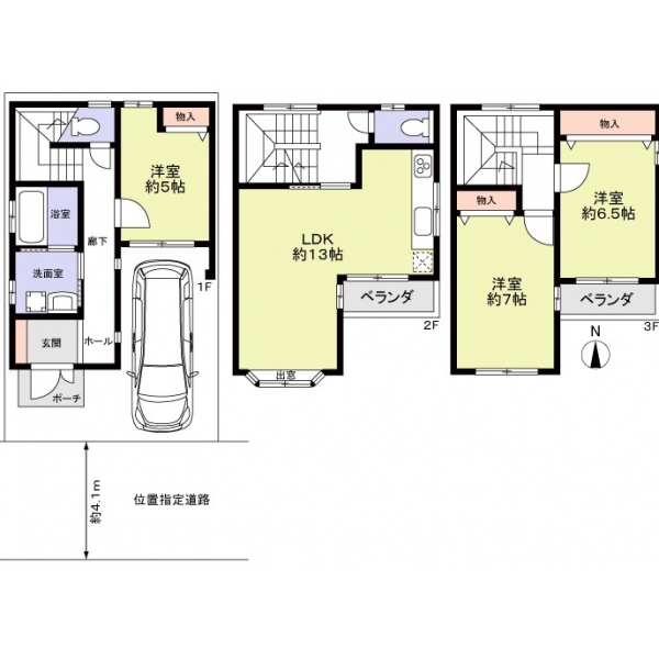 京都市北区紫竹下緑町 間取図
