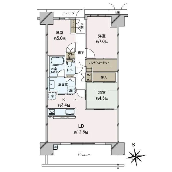 キセラ川西オリヴィエ 間取図