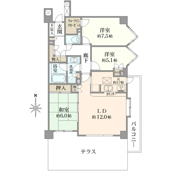 三ツ沢パーク・ホームズ参番館 間取図