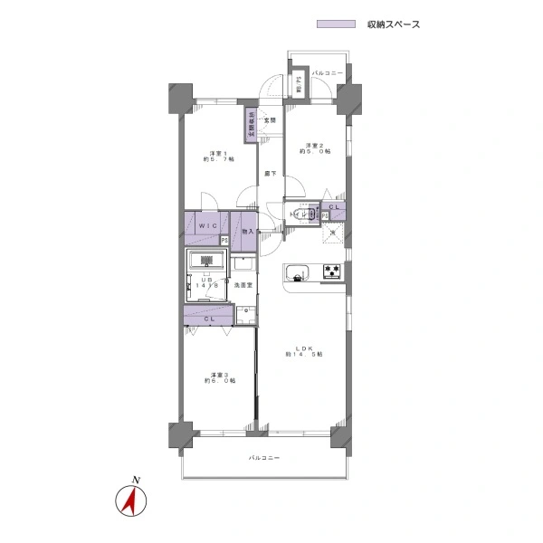 ライオンズマンション南浦和第３ 間取図