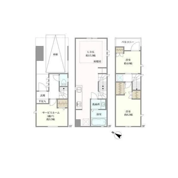 大田区下丸子４丁目 間取図：２ＳＬＤＫ