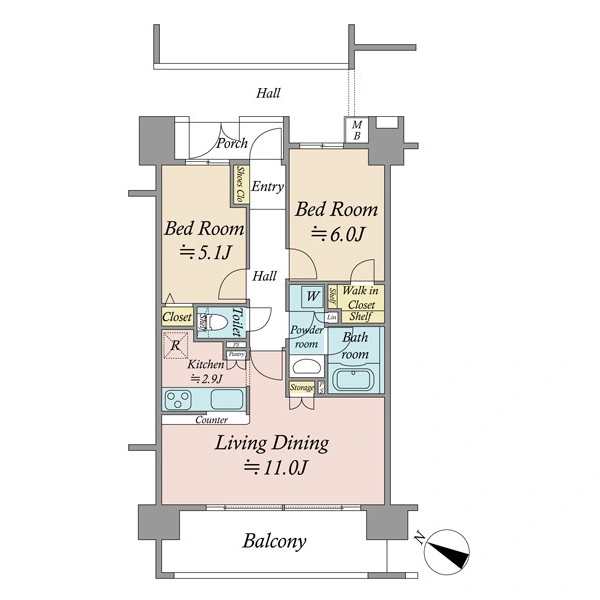 レ−ベンハイム常盤台一丁目 間取図