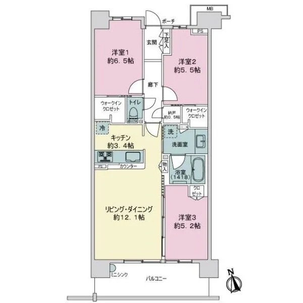 メガシティテラス2棟 間取図