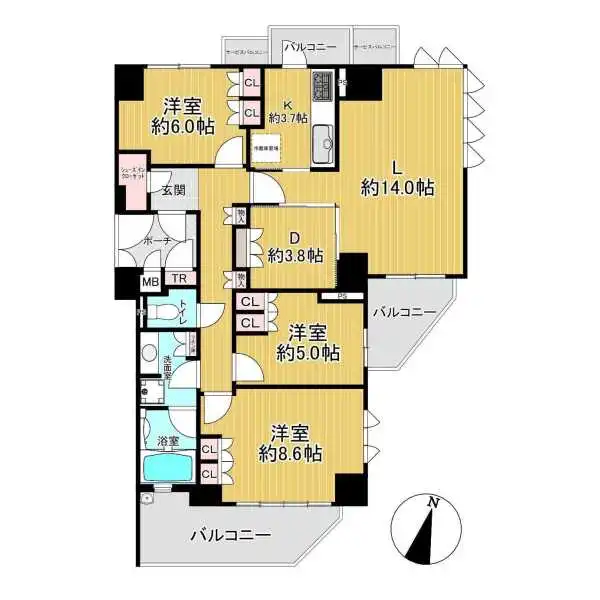 ブランズ帝塚山 間取図