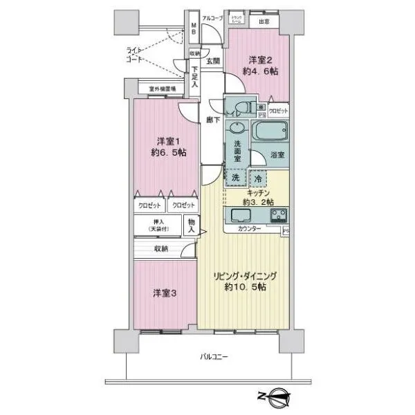コスモシティ北千住 間取図