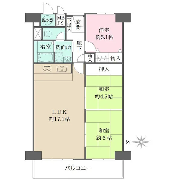 ファミールハイツ北大阪１号棟 間取図