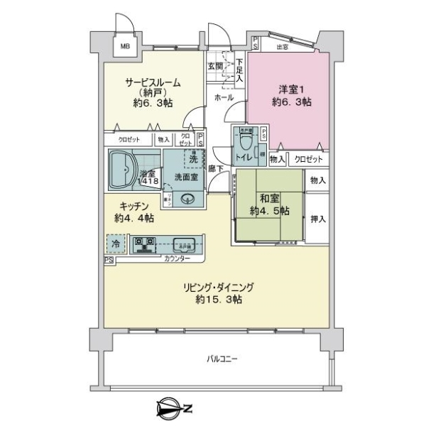 ポレスターセントラルシティ名西 間取図