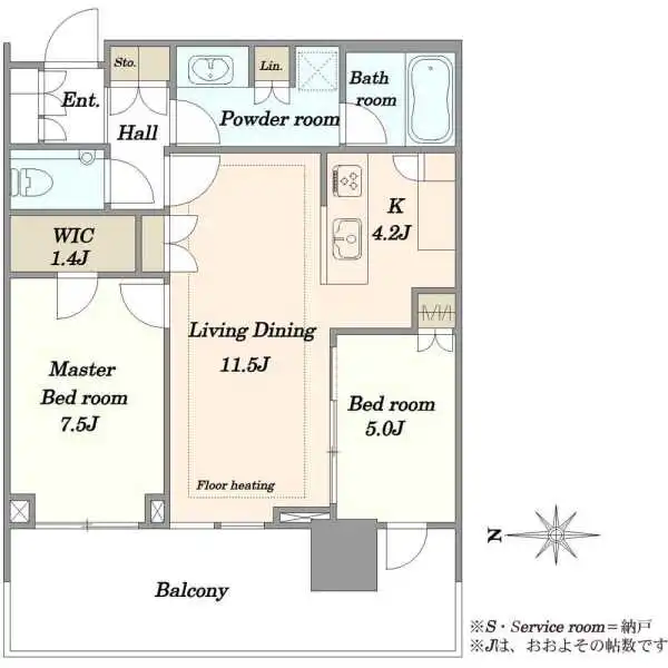 ＨＡＲＵＭＩ　ＦＬＡＧ　ＳＵＮ　ＶＩＬＬＡＧＥ　晴海フラッグＴ棟 間取図