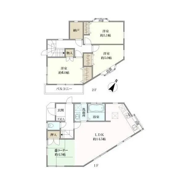 相模原市南区当麻 間取図