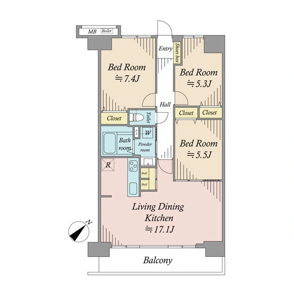 エクレール武蔵野ヒルズ 間取図