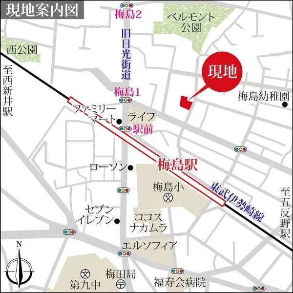 メインステージ梅島駅前 現地案内図