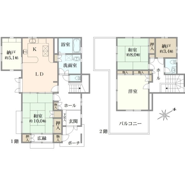 横浜市都筑区見花山 間取図