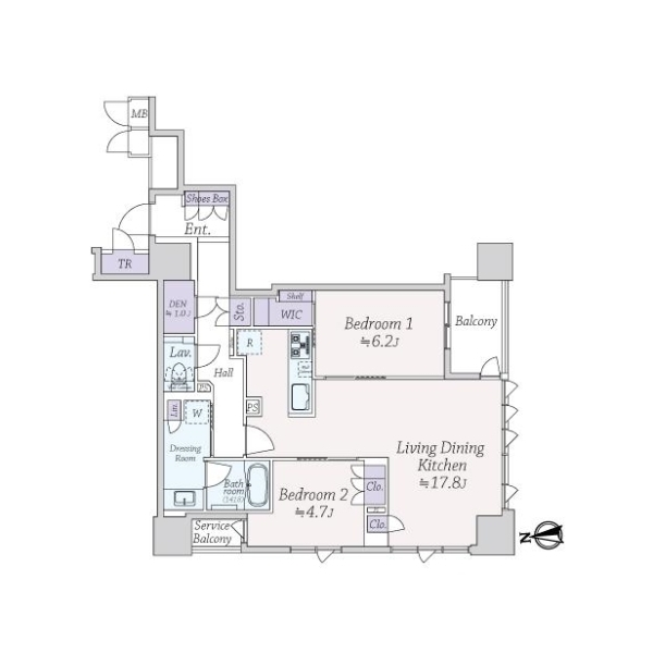 ブランズタワー谷町四丁目 間取図