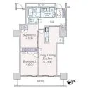 阿波座ライズタワーズ　フラッグ４６ 間取図
