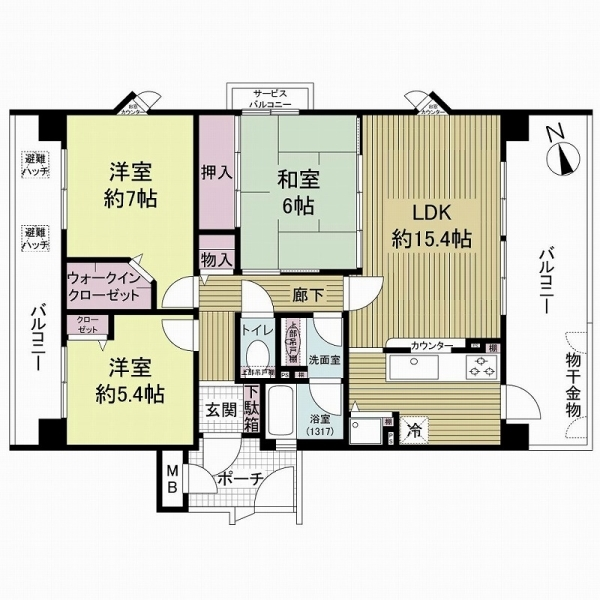パルコート桃山北・大和坂２番館 間取図