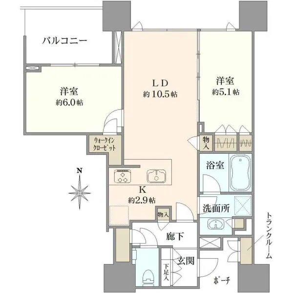 ドゥ・トゥールウェスト 間取図