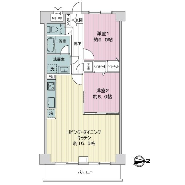 ライオンズマンション宿河原 間取図