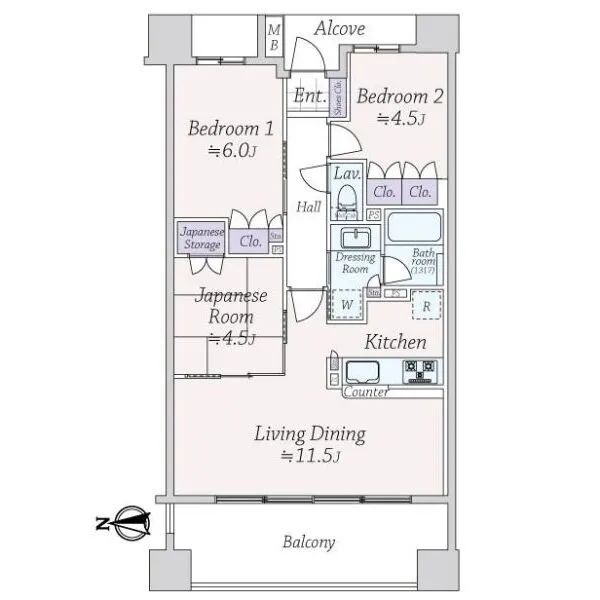 ヴィスタージュ横濱東寺尾 間取図