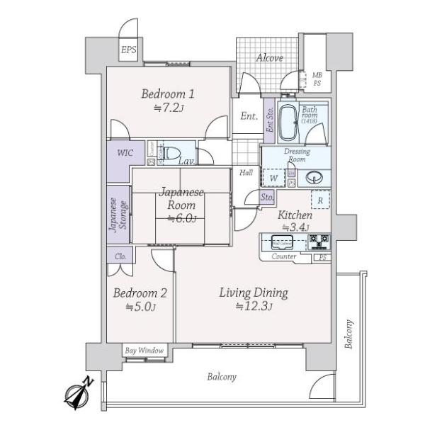 ライオンズマンションなかもず駅前 間取図