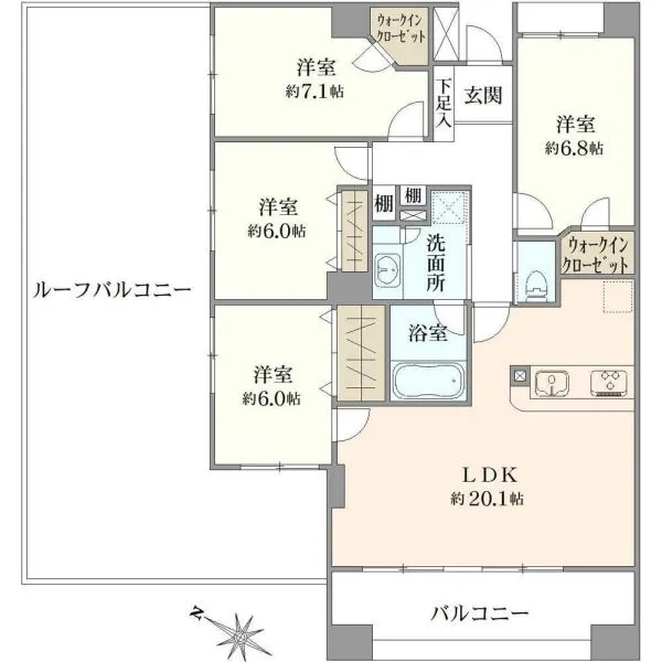グリーンプラテア 習志野台壱番館 間取図