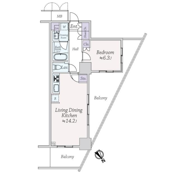 ステーションツインタワーズ糀谷フロント・ウエスト 間取図